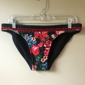 Floral red and black bikini bottoms!!